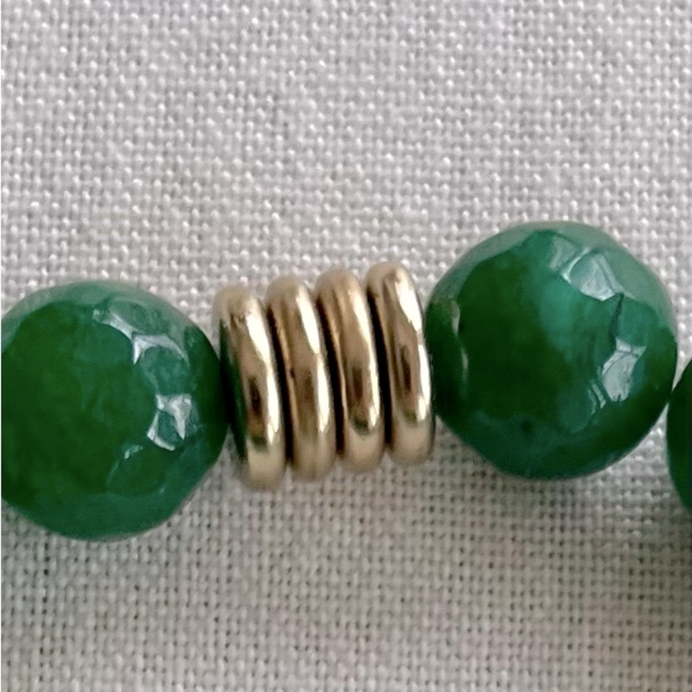 Set of 3 Jade Bracelets with Gold “Tree of Life” Charm - Picture 10 of 16